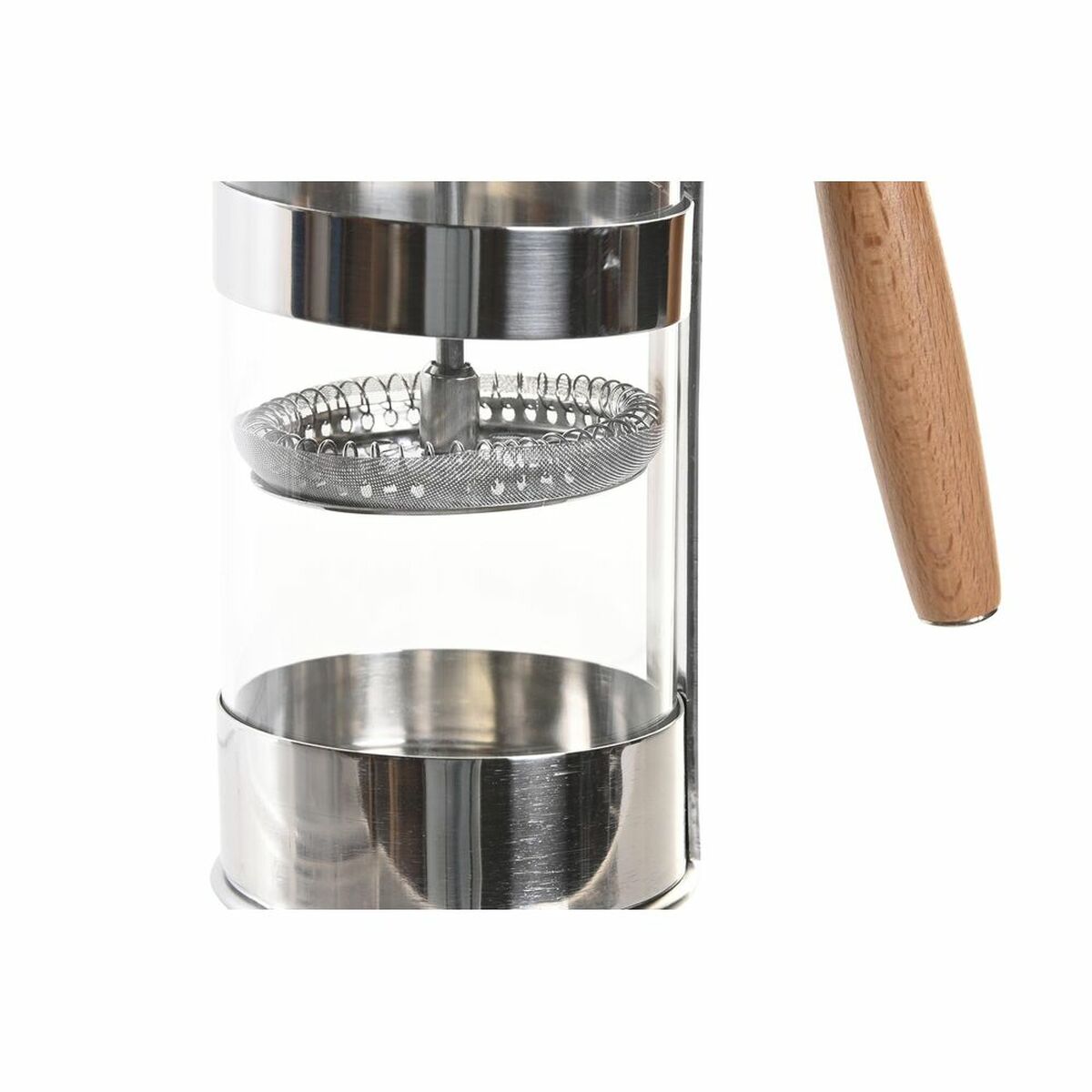 Френч-пресс DKD Home Decor Серебристый Натуральный Нержавеющая сталь Боросиликатное стекло 350 ml 16 x 9 x 18,5 cm-2