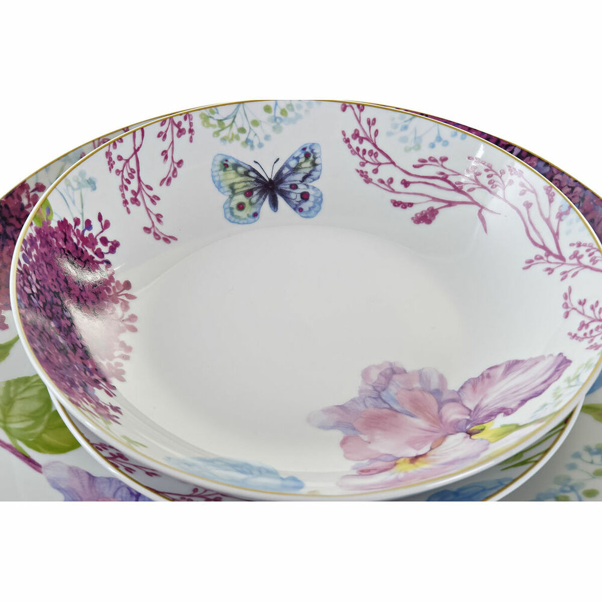 DKD Home Decor Blue White Green Pink Butterfly China 18 Items-2