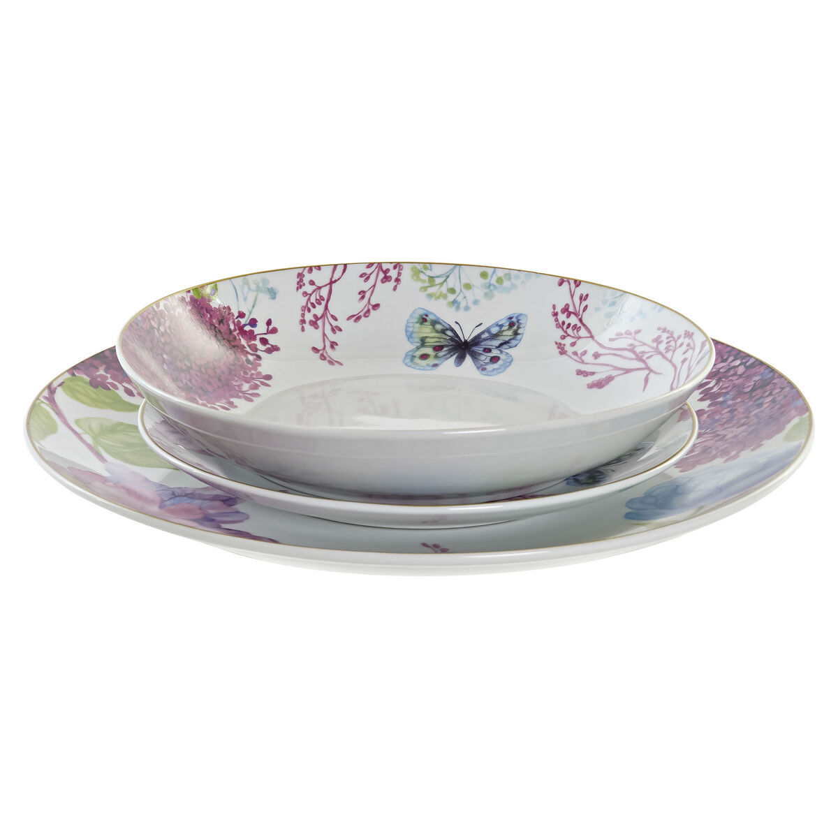 DKD Home Decor Blue White Green Pink Butterfly China 18 Items-4