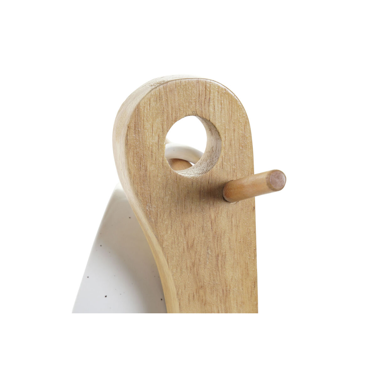Набор из кофейных чашек DKD Home Decor Натуральный древесина каучукового дерева Белый Керамика 150 ml-3