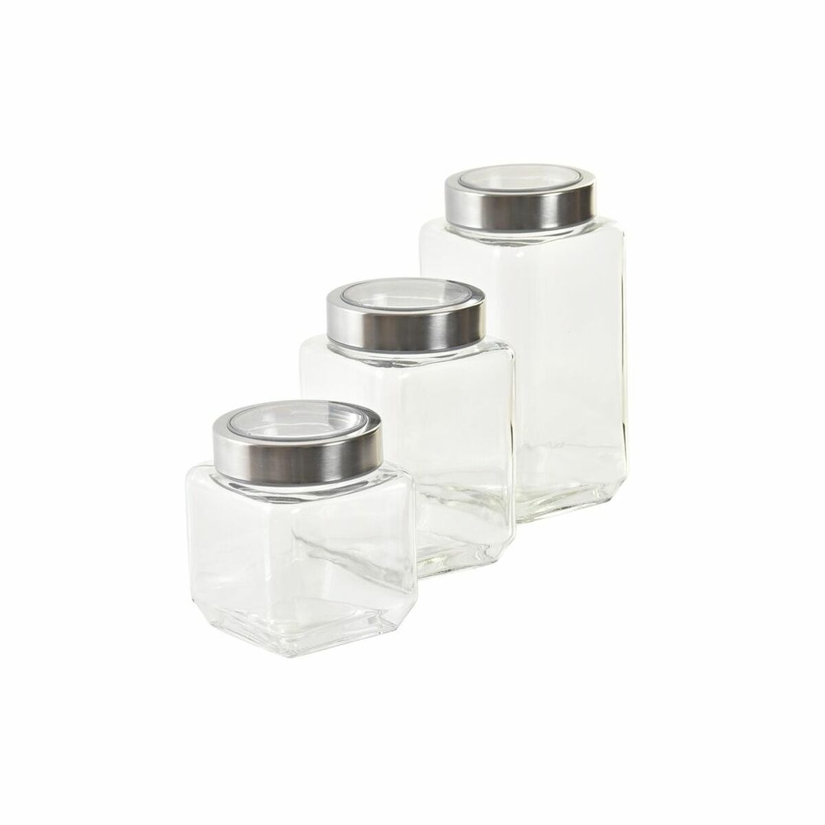 Набор из 3 банок DKD Home Decor 750 ml 8,5 x 8,5 x 18 cm-3