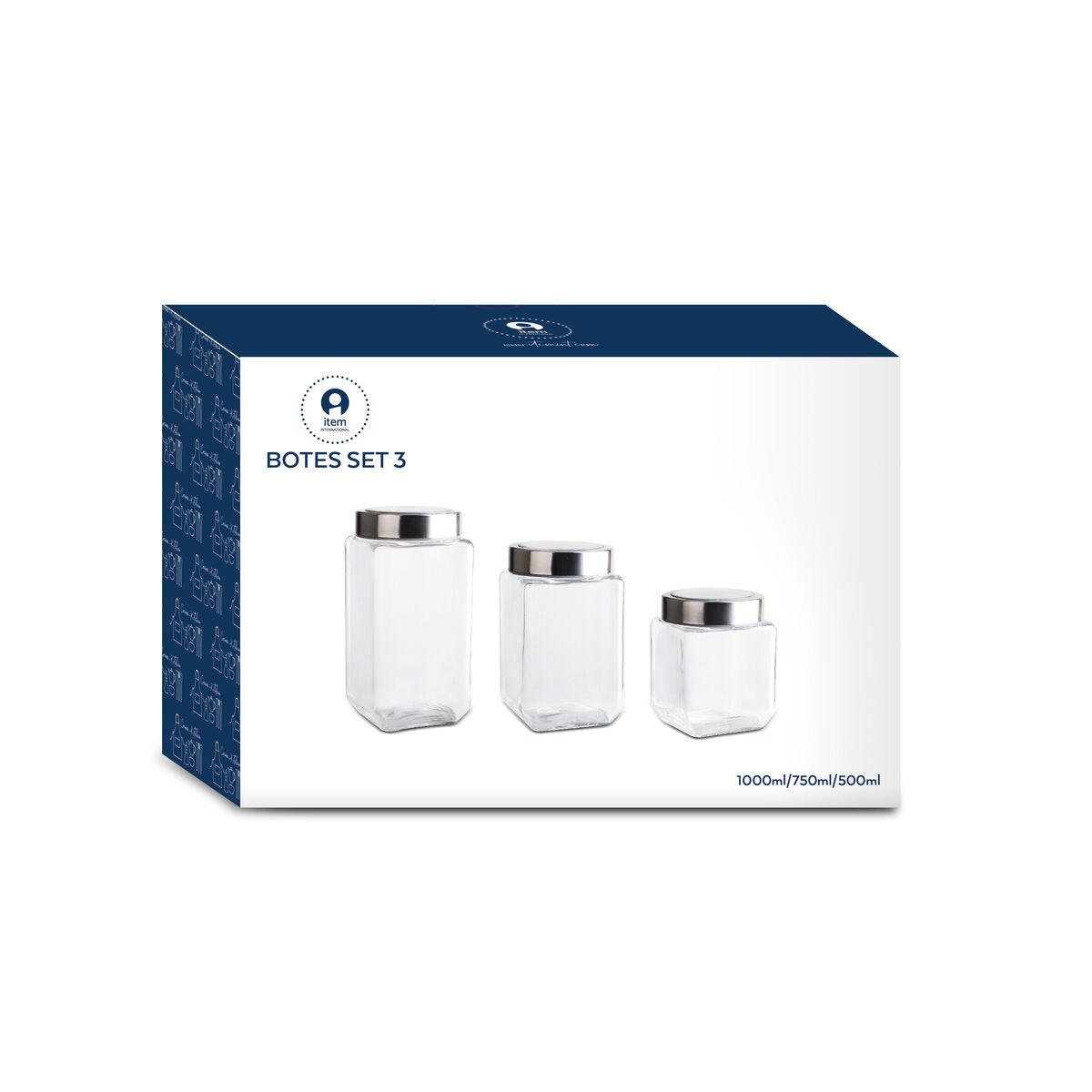 Набор из 3 банок DKD Home Decor 750 ml 8,5 x 8,5 x 18 cm-4