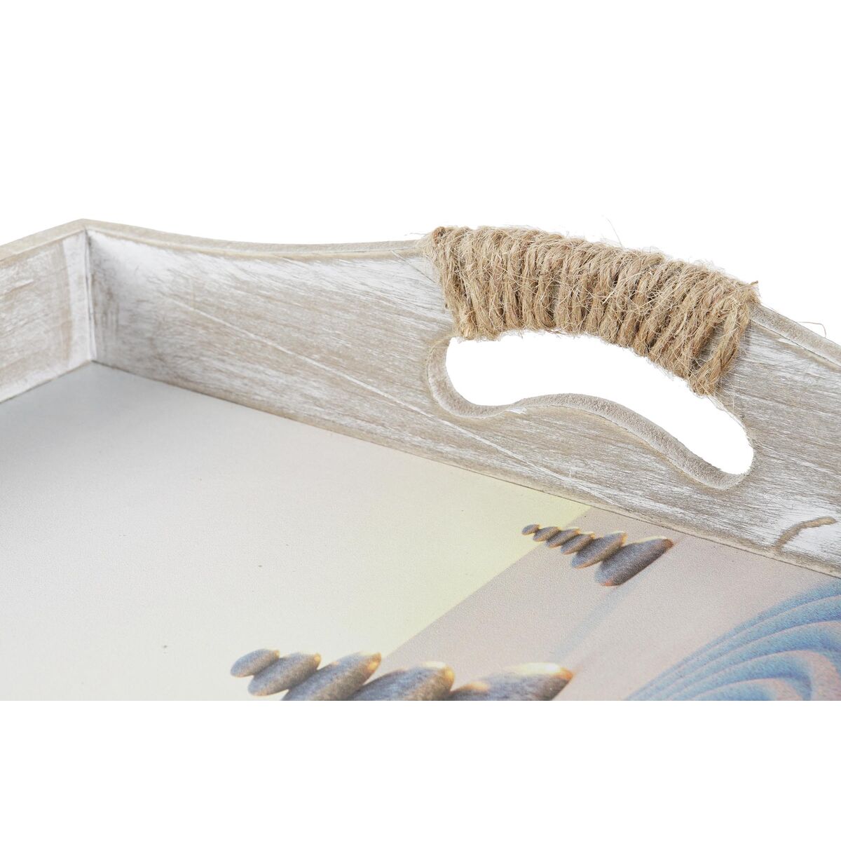 DKD Home Decor Tray Set 40 x 30 x 6 cm Wooden MDF (2 pieces)-4