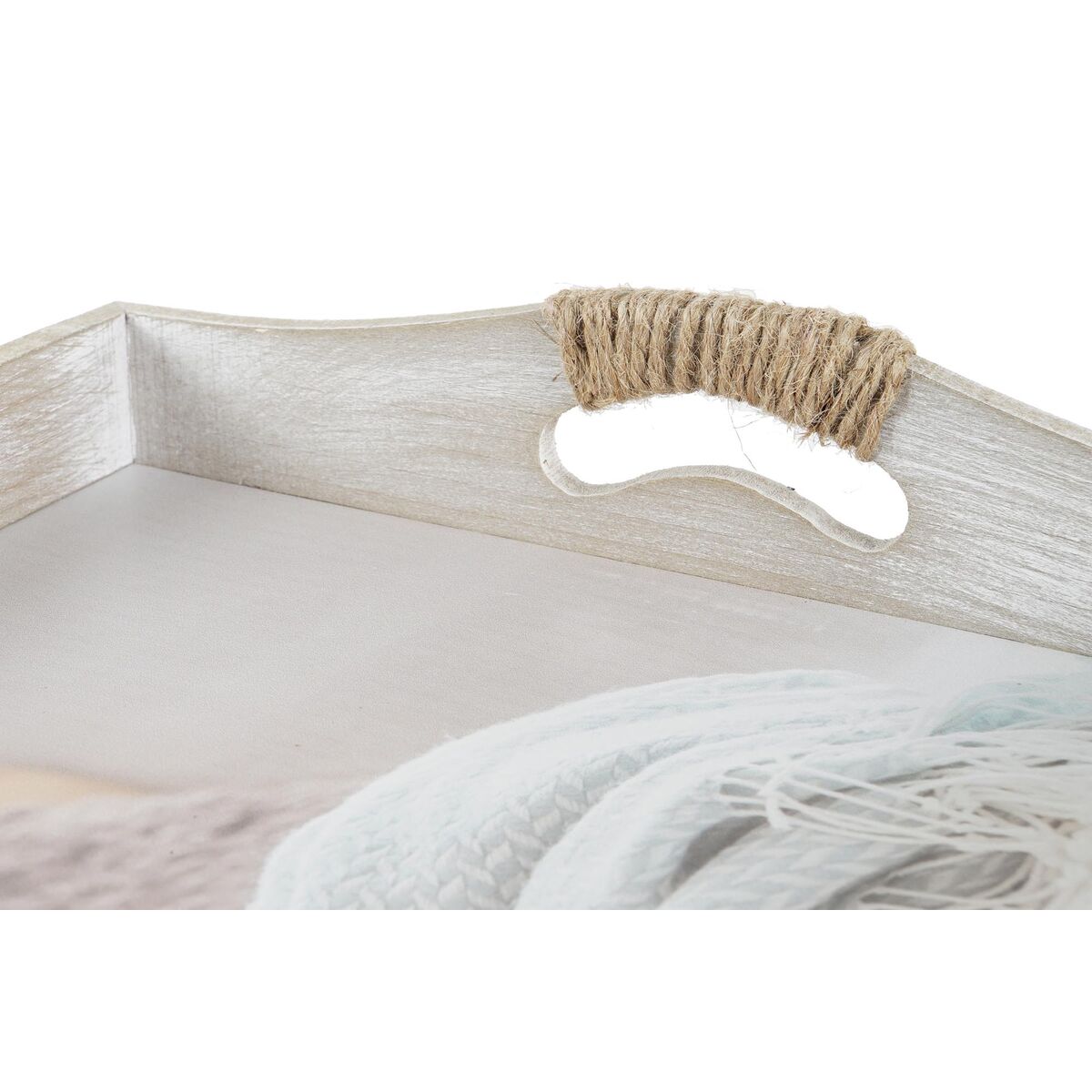 DKD Home Decor Tray Set Beige 40 x 30 x 6 cm Wooden MDF (2 pieces)-4