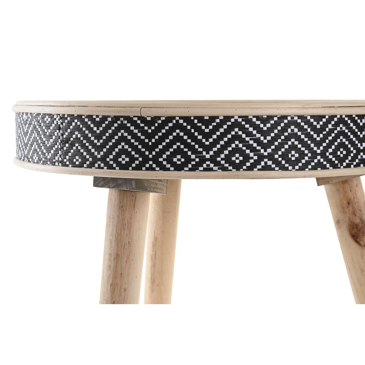 מגש DKD הבית Decor Black Natural Wooden 41 x 41 x 50 cm-2