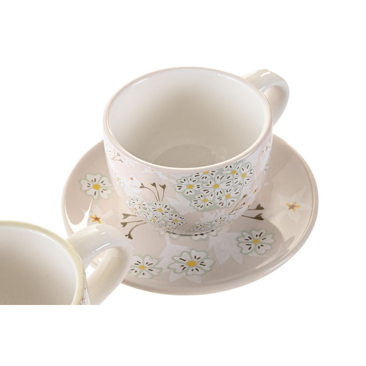 Набор из кофейных чашек DKD Home Decor Зеленый Бежевый Металл Dolomite 180 ml-3