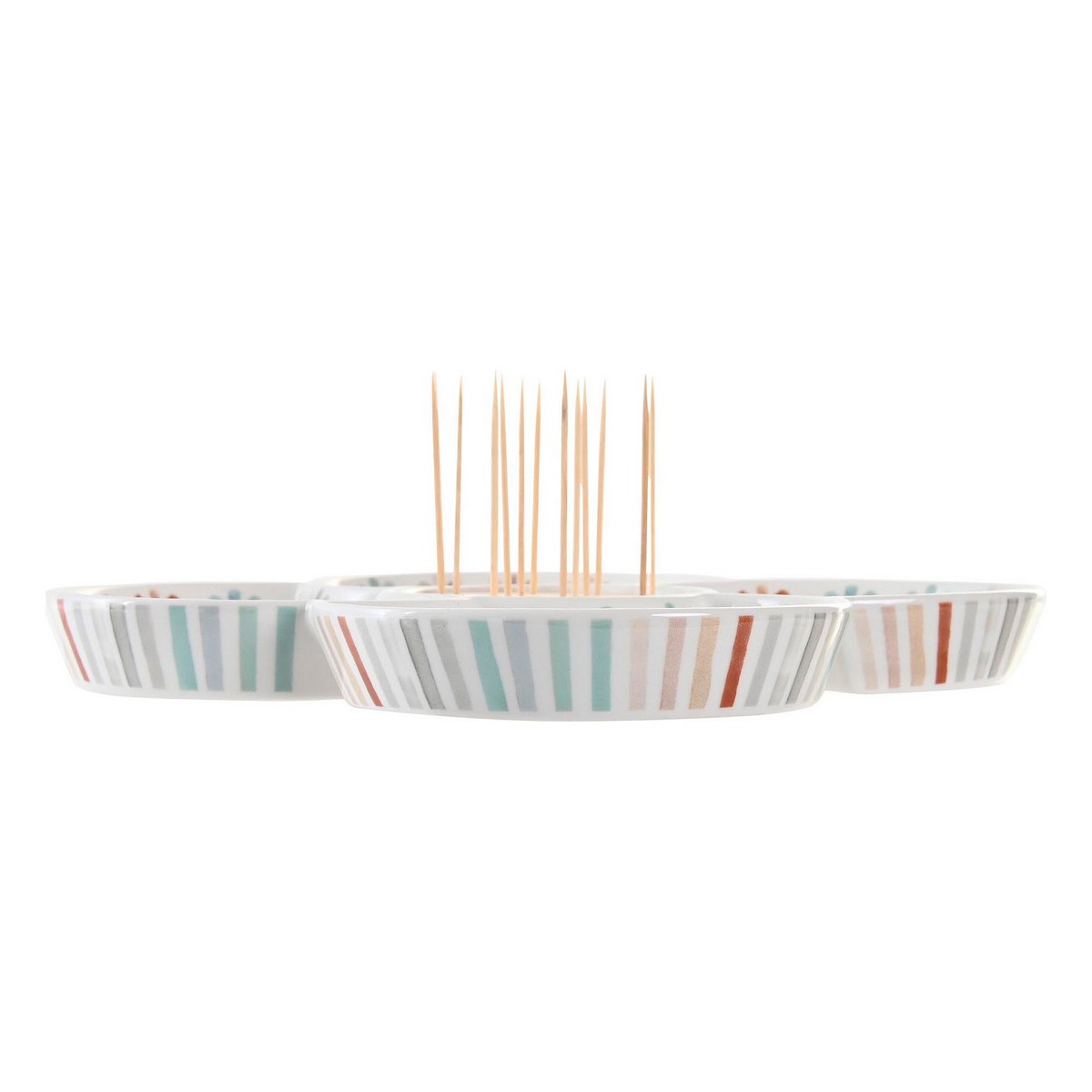 Snack tray DKD Home Decor Multi-coloured 22 x 22 x 3 cm Ceramics-3