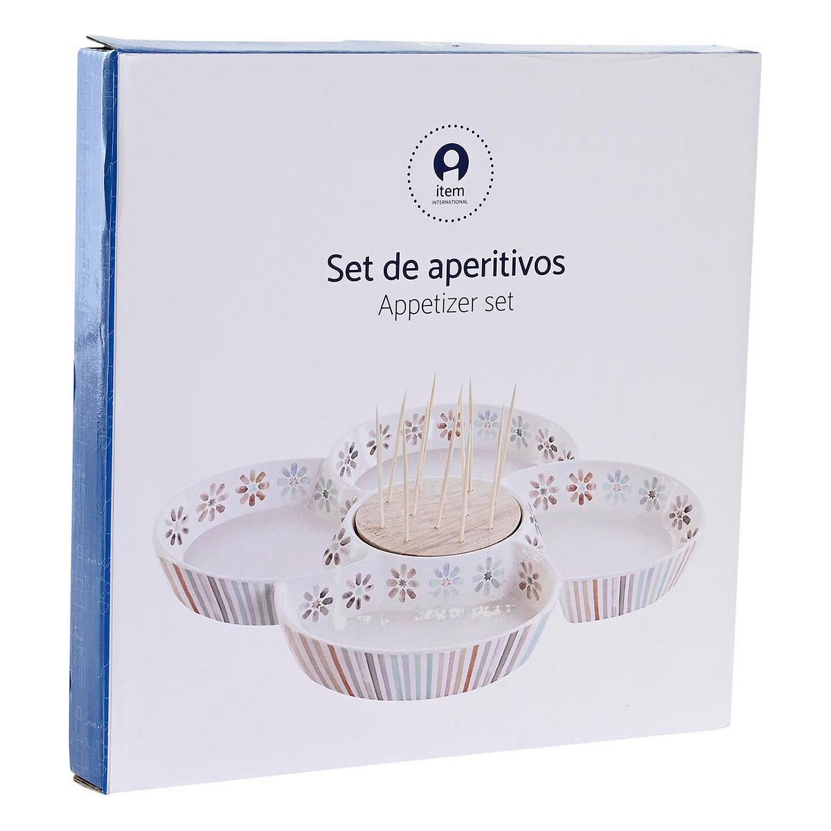 Snack tray DKD Home Decor Multi-coloured 22 x 22 x 3 cm Ceramics-4