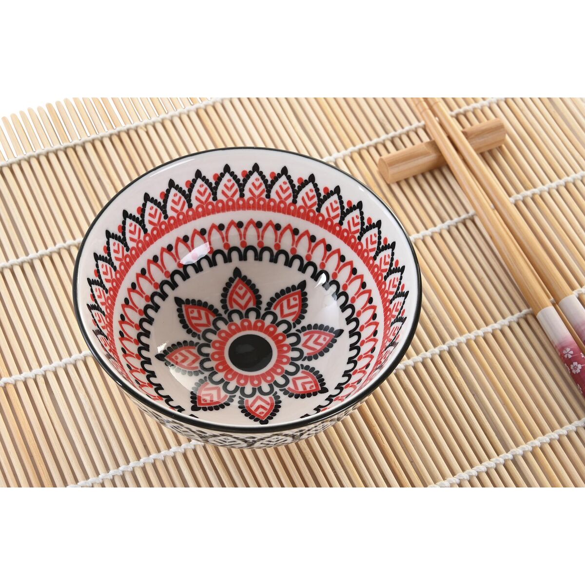 DKD Home Decor Sushi Set 14.5 x 14.5 x 31 cm Multicolored Mandala Oriental Ceramics (16 Items)-4