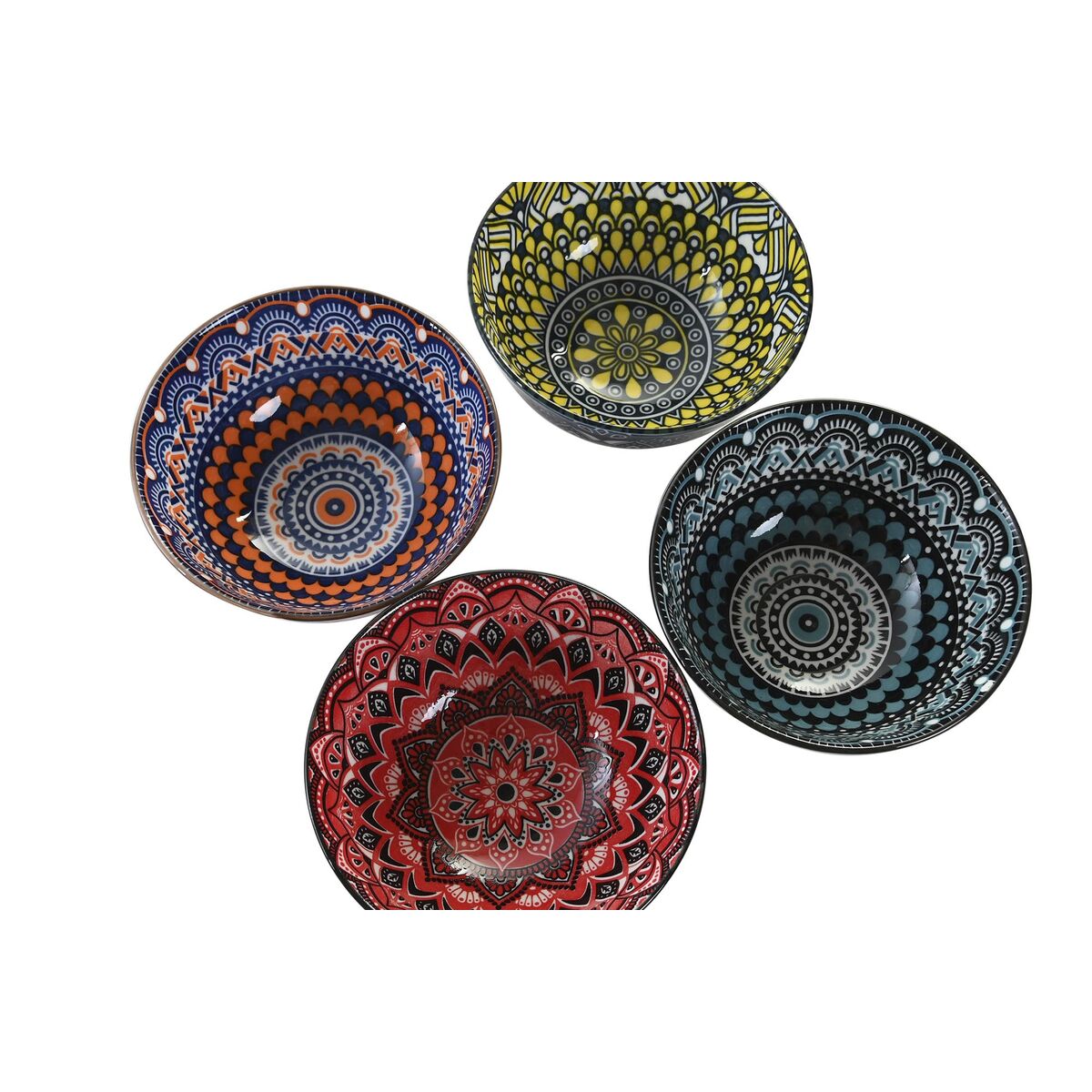 Sushi set DKD Home Decor 34 x 34 x 6.5 cm Multicolored Mandala Oriental Ceramics (12 pieces)-2