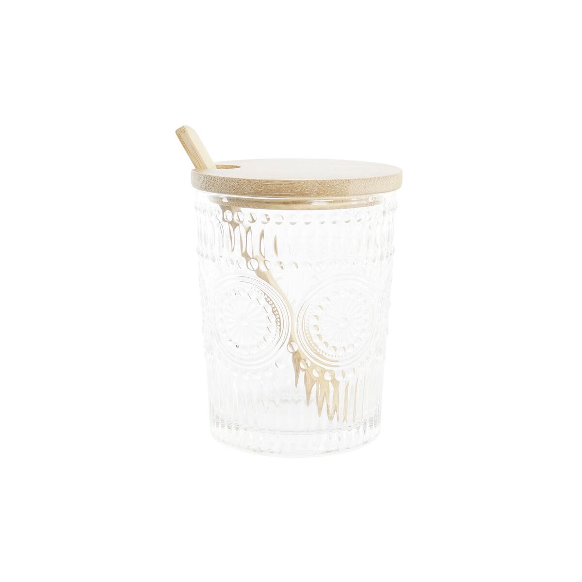 Sugar Bowl DKD Home Decor 28 x 10 x 13.5 cm Glass Natural Transparent 300 ml Borosilicate Glass-2