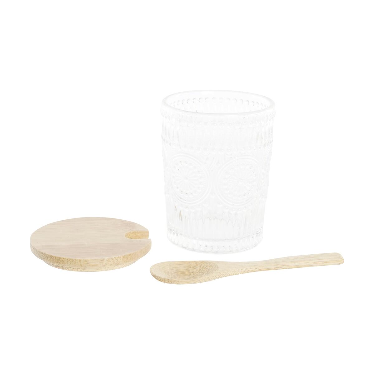 Sugar Bowl DKD Home Decor 28 x 10 x 13.5 cm Glass Natural Transparent 300 ml Borosilicate Glass-3