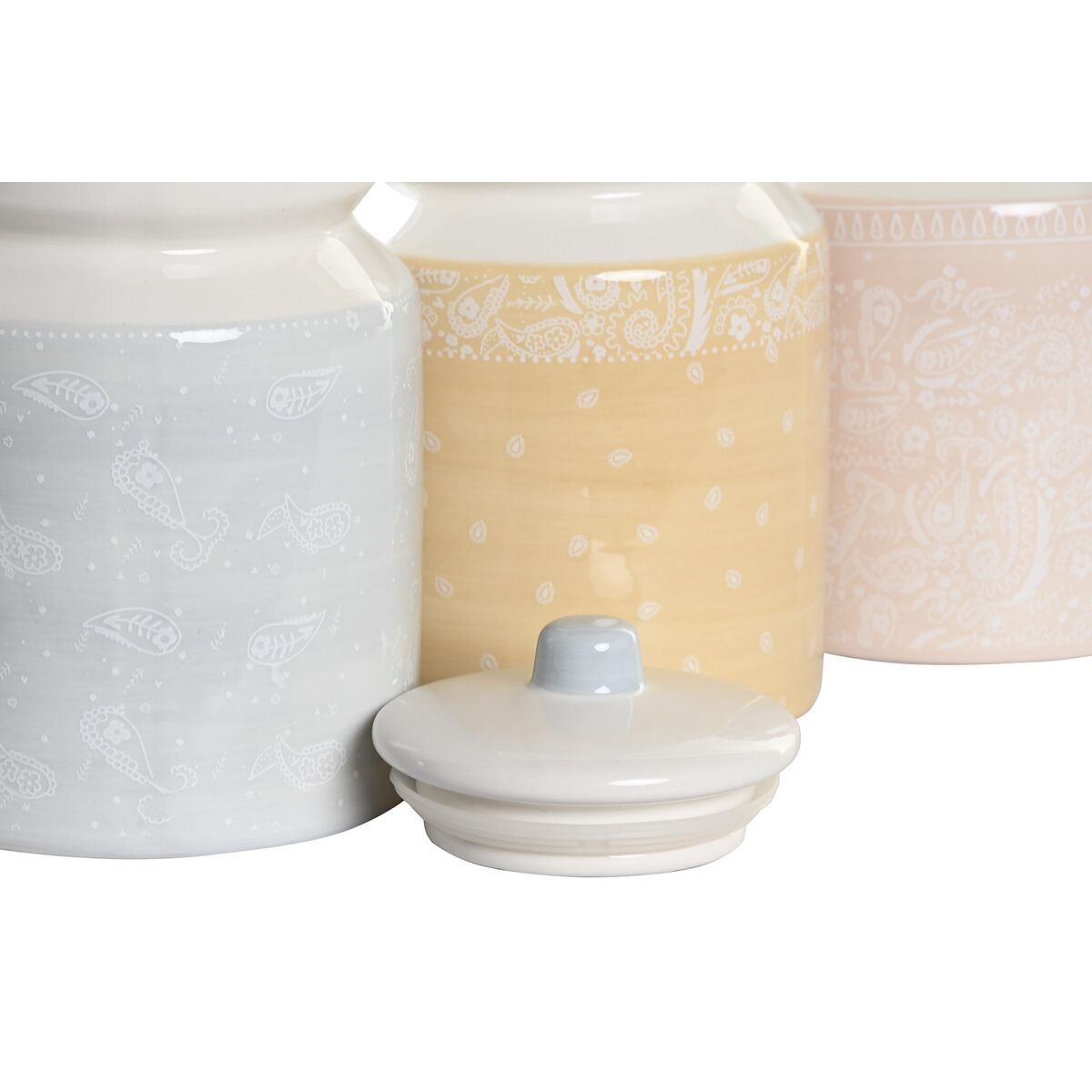 Лодка DKD Home Decor 12 x 12 x 16 cm Синий Розовый Жёлтый Dolomite Shabby Chic (3 штук)-3