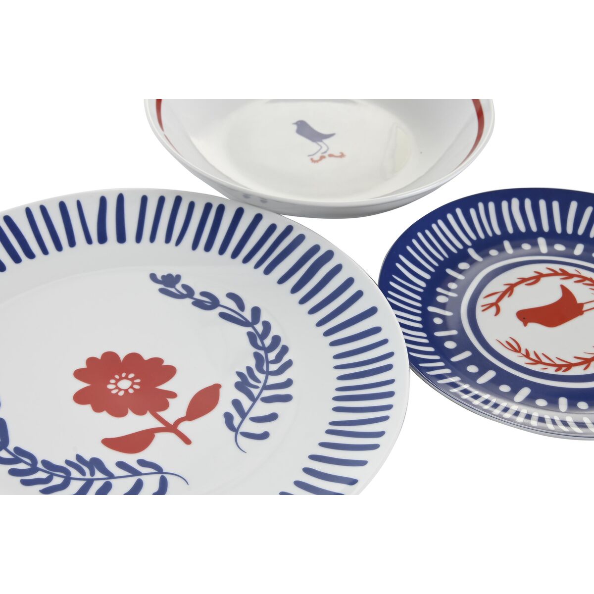Cookware set DKD Home Decor China Red Blue White 27 x 27 x 3 cm 18 Items-2