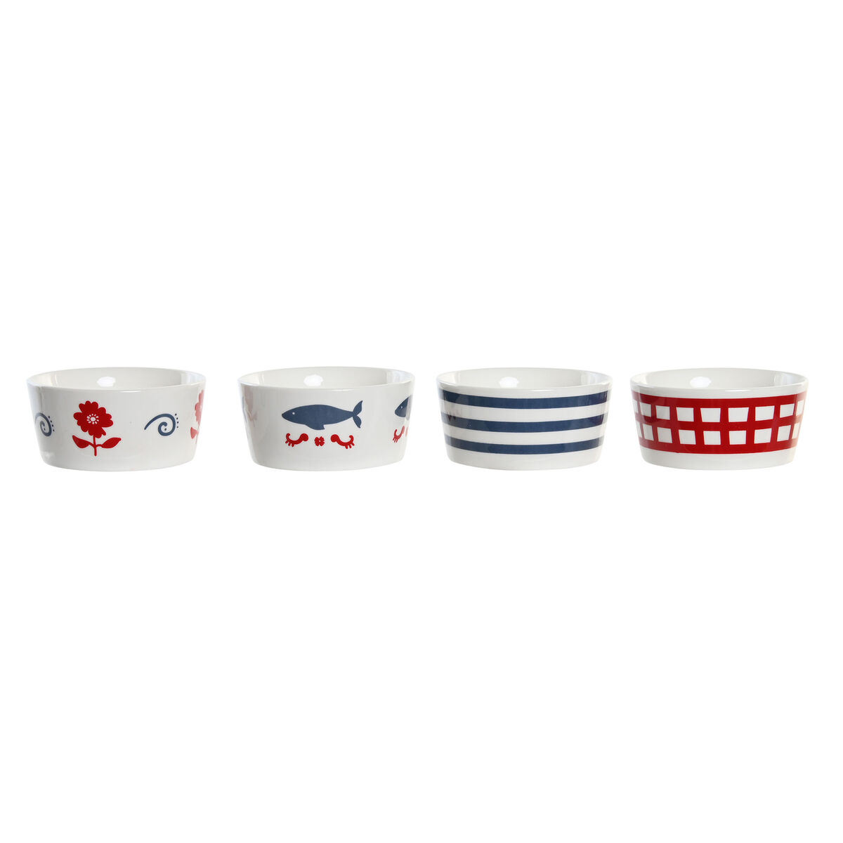 DKD Home Decor Aperitif Kit 19.7 x 19.7 x 1 cm Natural Red Blue White Ceramics Mediterranean Home-3