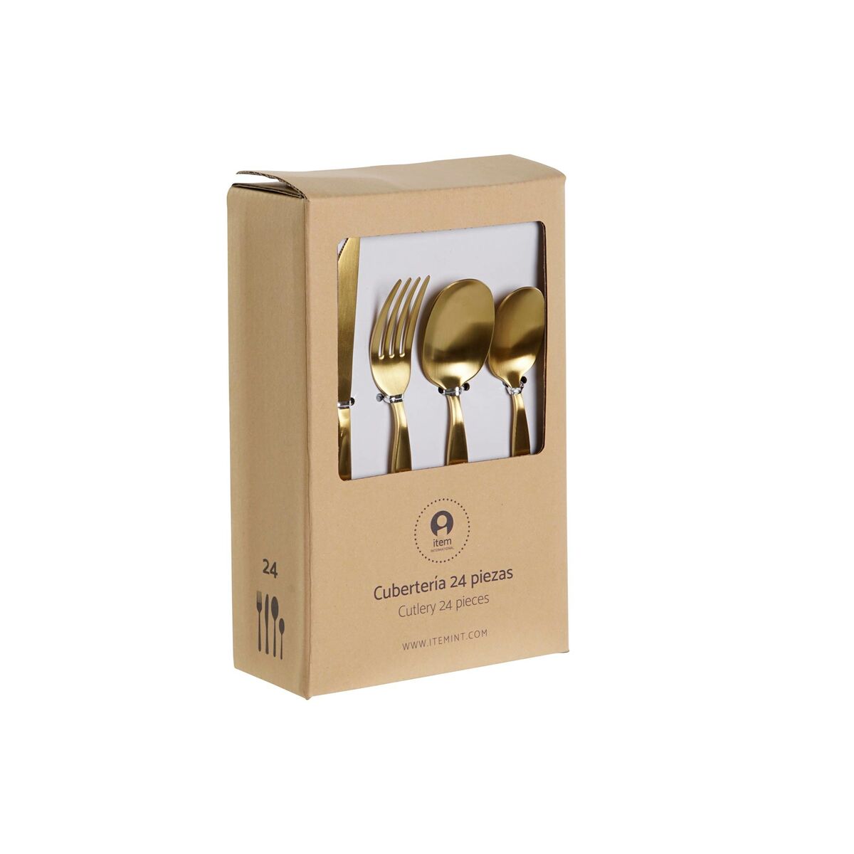 Столовые приборы DKD Home Decor Позолоченный Нержавеющая сталь 2 x 0,5 x 22 cm 24 Предметы-4