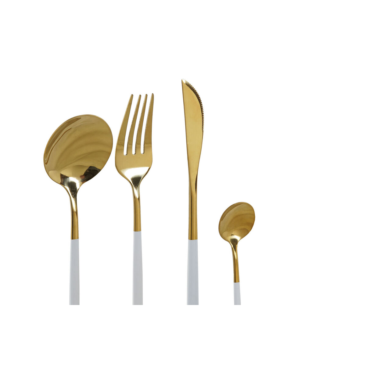 Столовые приборы DKD Home Decor Белый Позолоченный Нержавеющая сталь 4,5 x 2,5 x 20,5 cm 24 Предметы-3