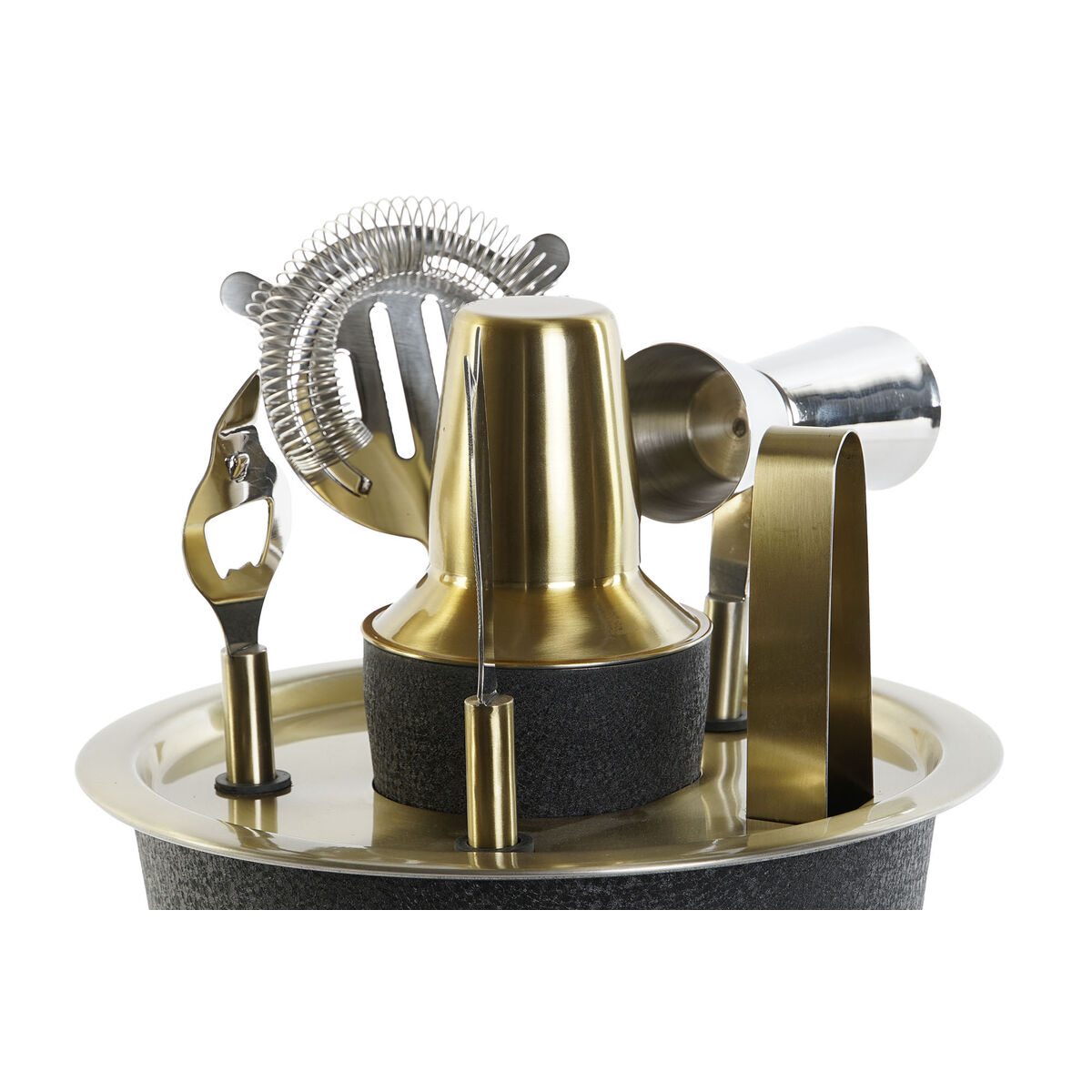 準備雞尾酒DKD Home Decor Black鍍金不銹鋼系列22 x 22 x 21 cm-3