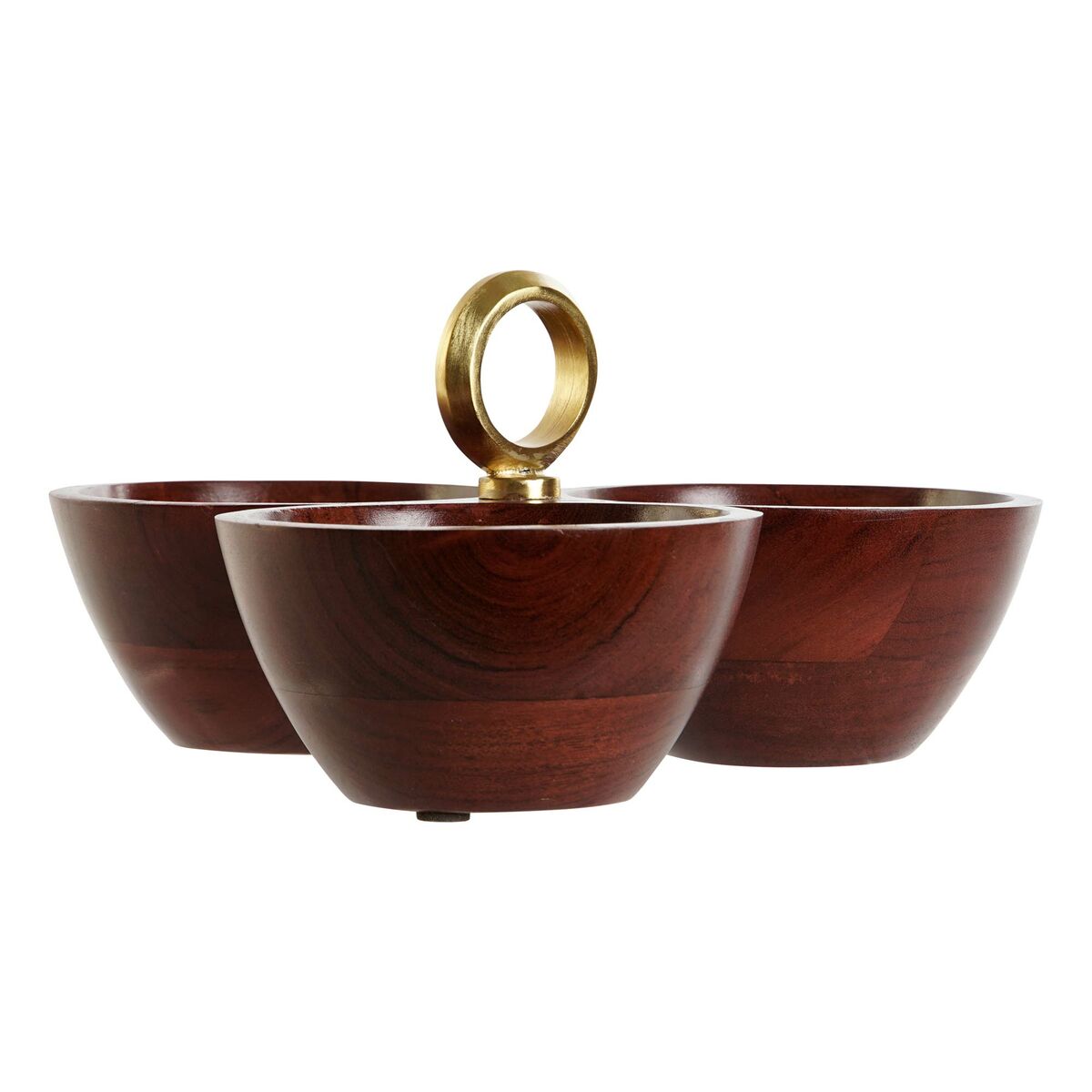 Dish Home ESPRIT Brown Gold Plated Aluminum Acacia Wood 26 x 26 x 13 cm-2