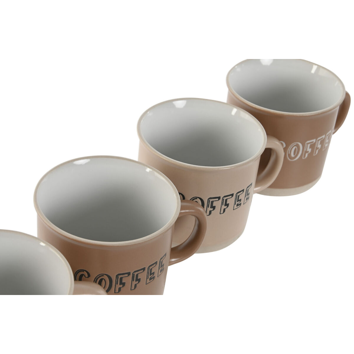 Набор из кофейных чашек Home ESPRIT Коричневый Керамика 180 ml 4 Предметы-2