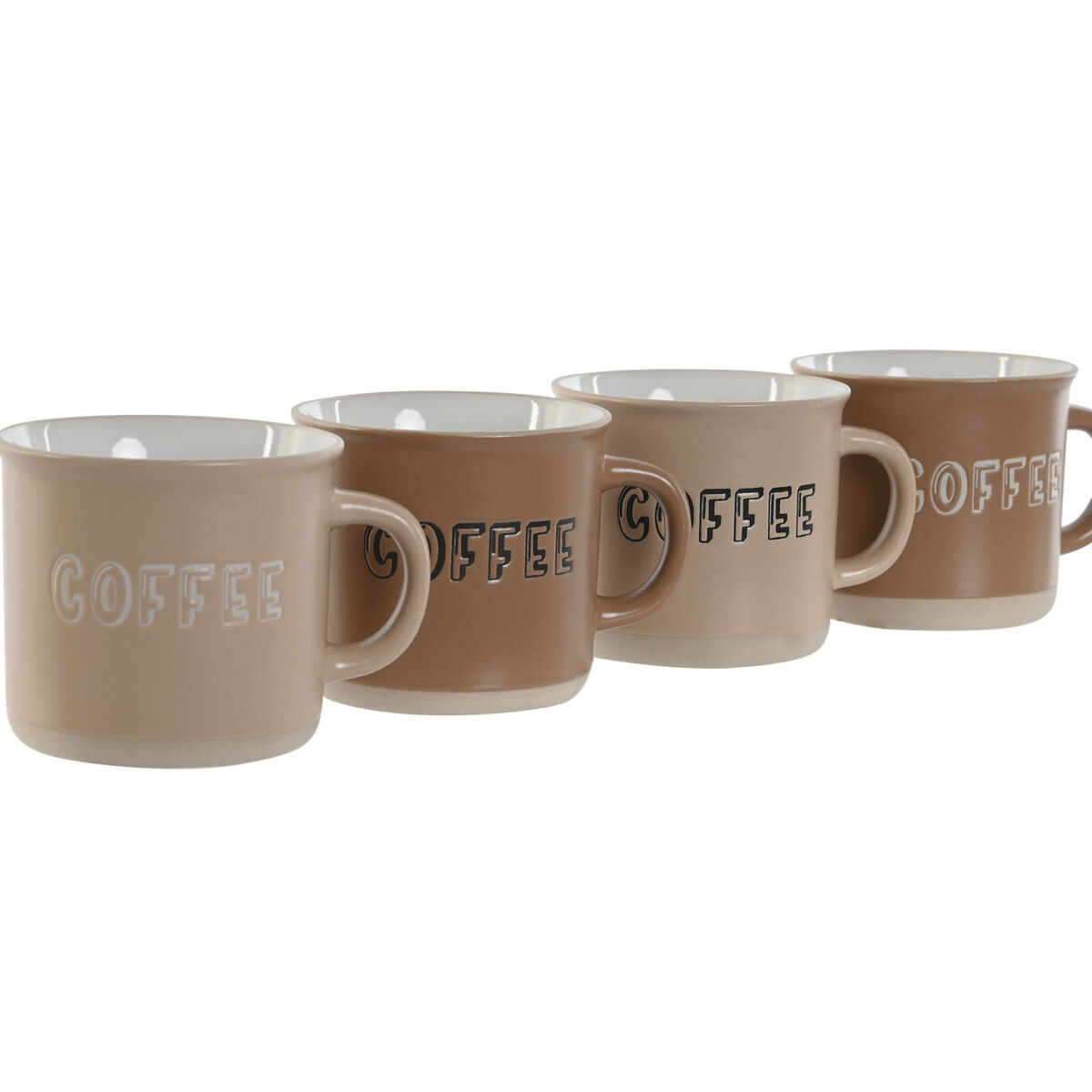 Набор из кофейных чашек Home ESPRIT Коричневый Керамика 180 ml 4 Предметы-3