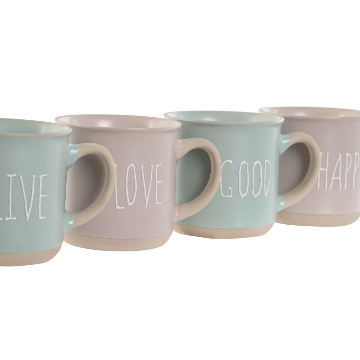 Набор из кофейных чашек Home ESPRIT Синий Розовый Керамика город 180 ml 4 Предметы-3