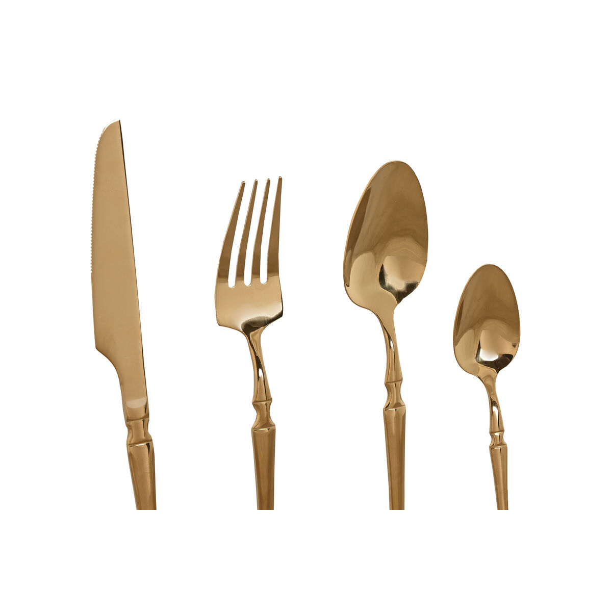 Столовые приборы Home ESPRIT Позолоченный Нержавеющая сталь 3 x 1,5 x 15 cm 16 Предметы-2