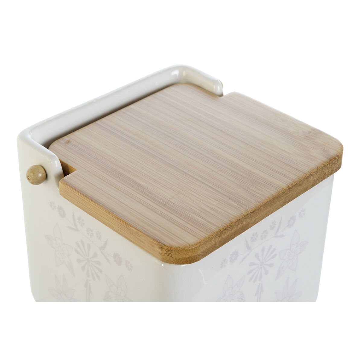 Salt shaker with lid DKD Home Decor Blue White Green Purple Bamboo Scandi 750 ml 14 x 12.5 x 12 cm (3 pieces)-3
