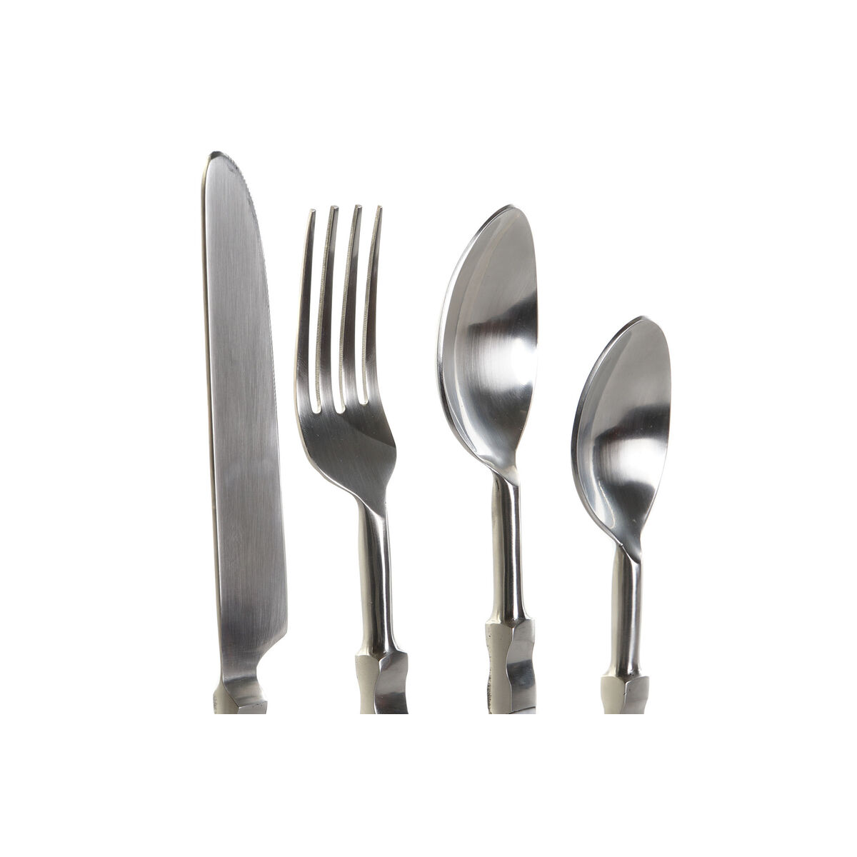 Столовые приборы DKD Home Decor Чёрный Серебристый Смола Нержавеющая сталь 4,5 x 1,5 x 22 cm 16 Предметы-3