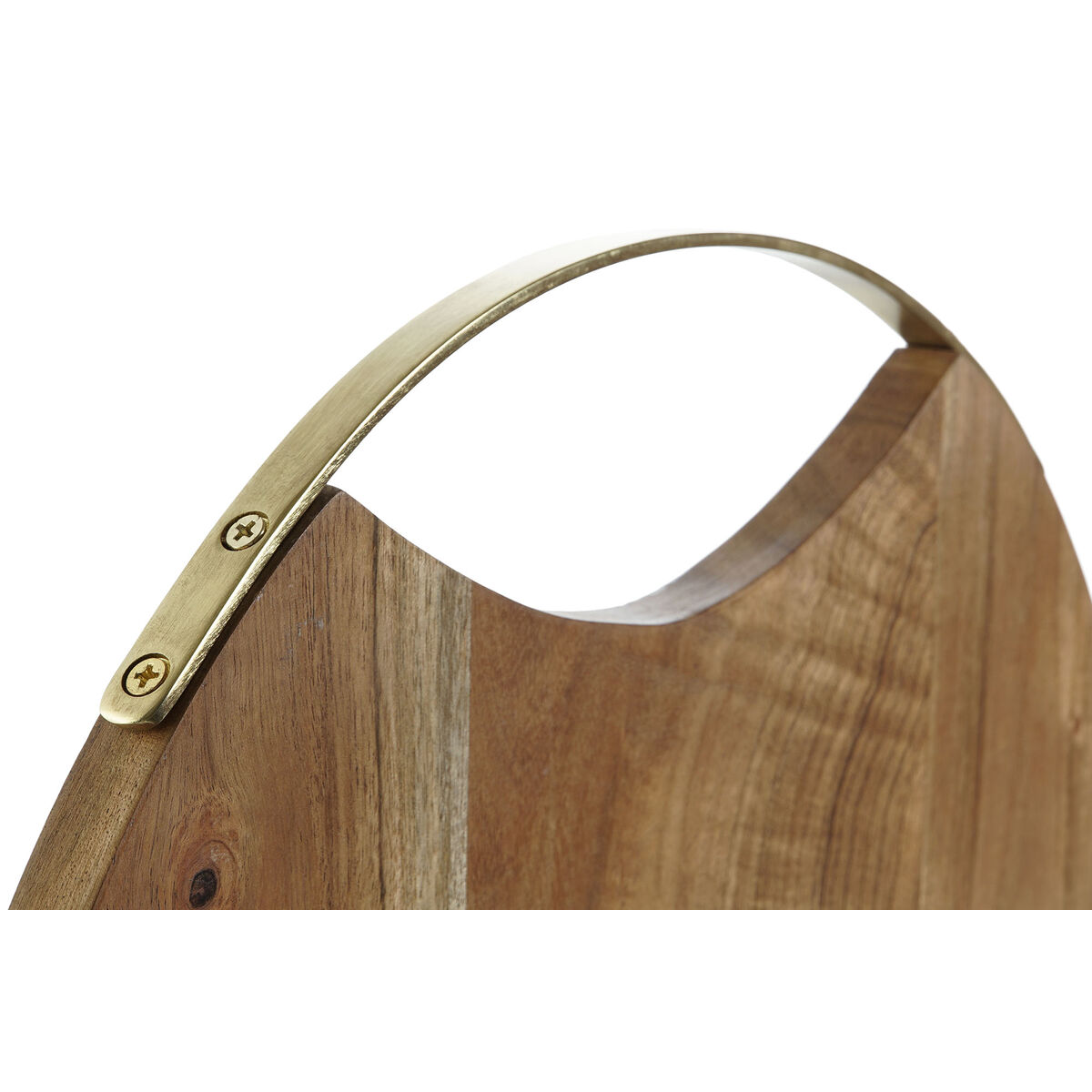 Cutting Board DKD Home Decor Gold Plated Natural Stainless Steel Acacia Wood 35.5 x 35.5 x 1.5 cm (4 Items)-3