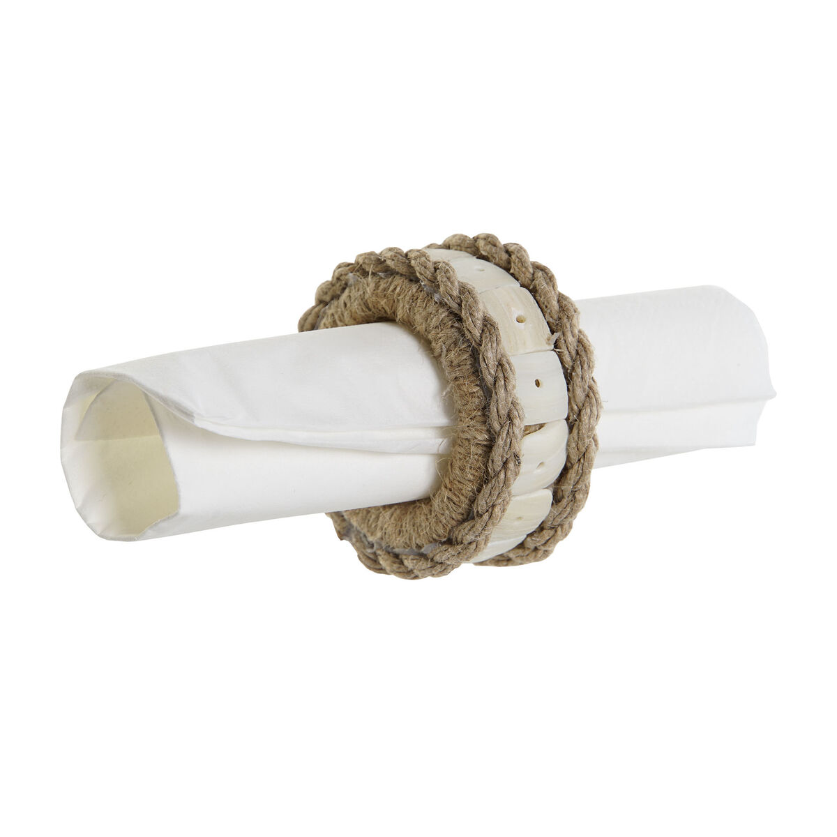 Ring for napkin DKD Home Decor Natural Jute Resin Aluminum 6 x 3 x 6 cm 4 Items-2