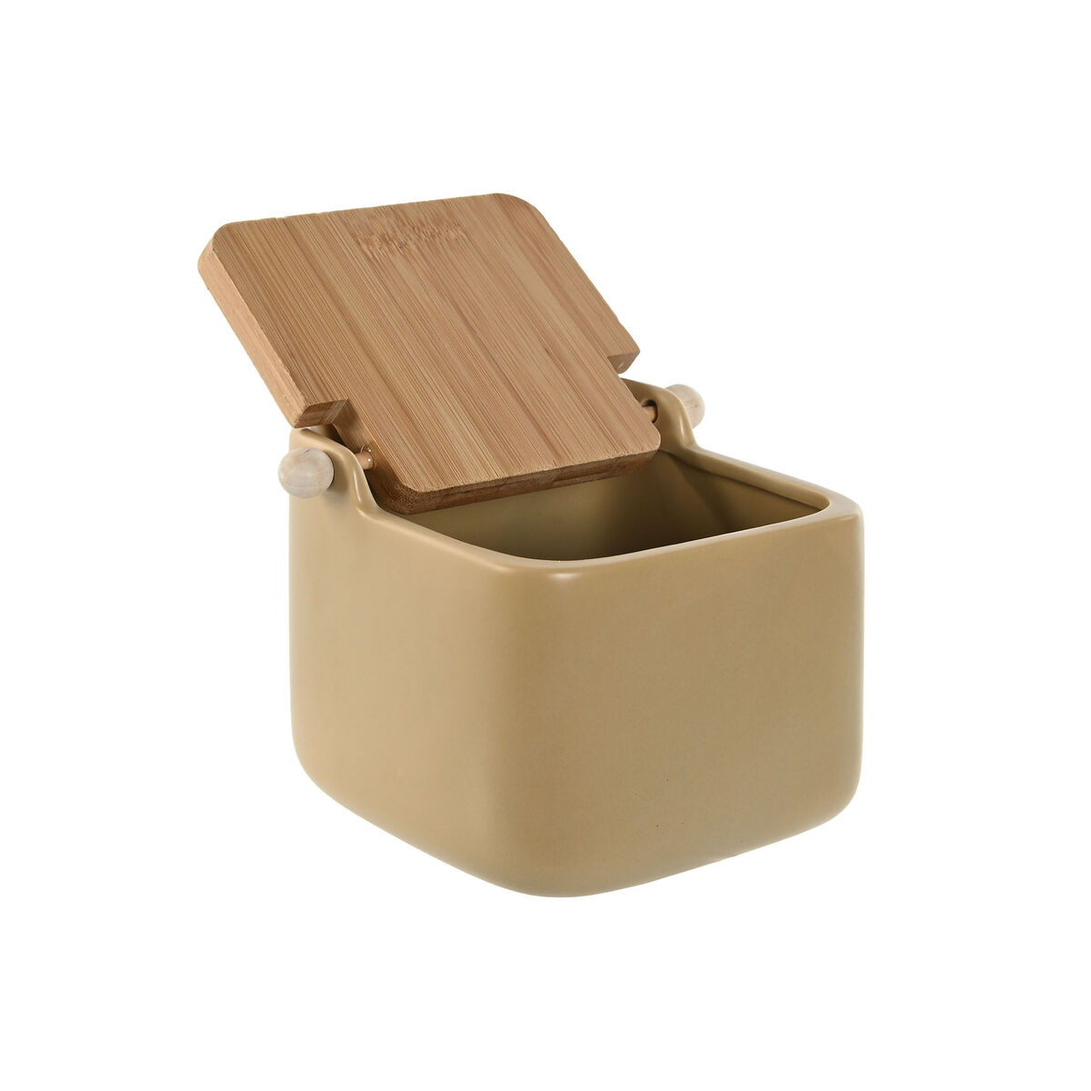 Salt Shaker with Lid Home ESPRIT Beige Grey Natural Bamboo Dolomite 15 x 12 x 11 cm (2 pieces)-3