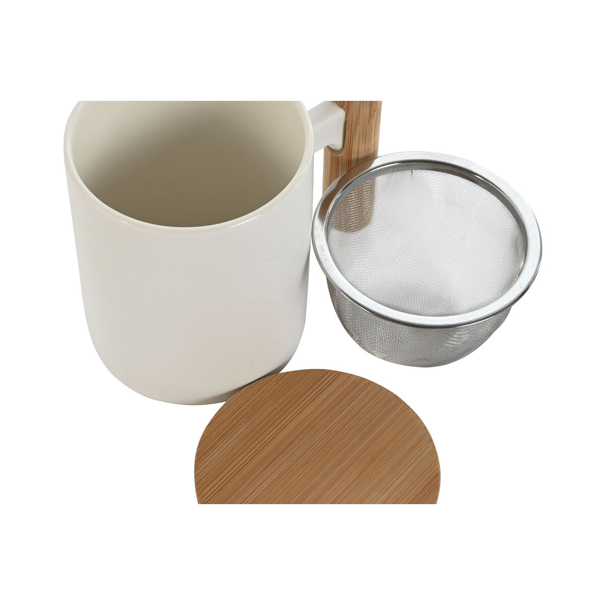 Чашка с заварочным фильтром Home ESPRIT Белый Нержавеющая сталь Фарфор 360 ml-3