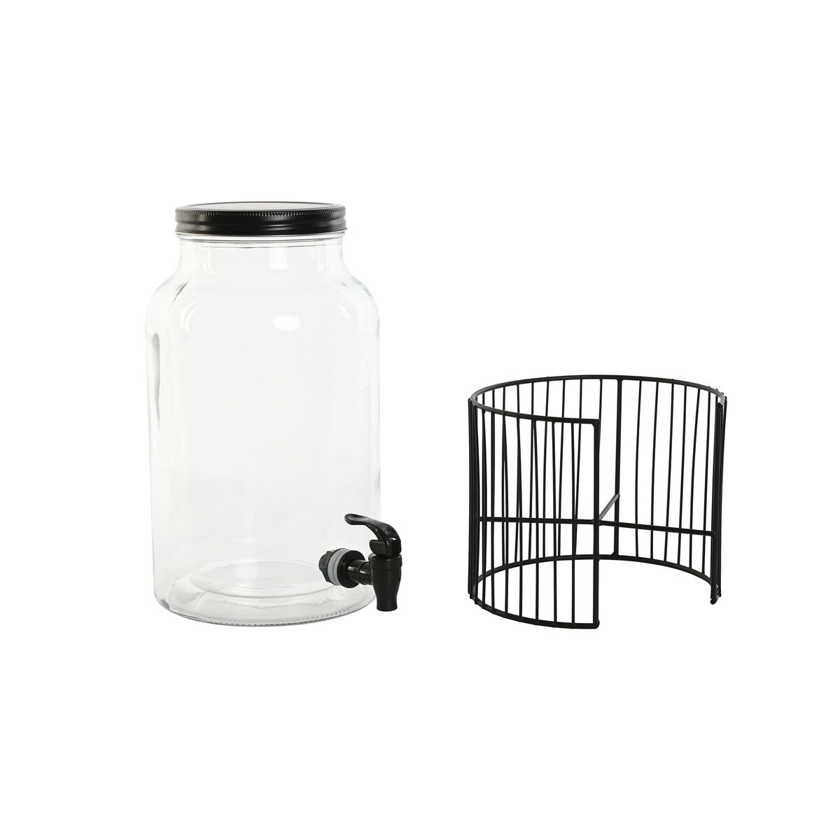 홈 ESPRIT 블랙 메탈 글래스 5. 5 L 21 x 21 x 37 cm-4