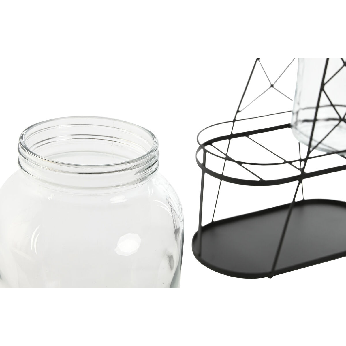 홈 ESPRIT 블랙 메탈 글래스 3. 5 L 34 x 18 x 46 cm-2