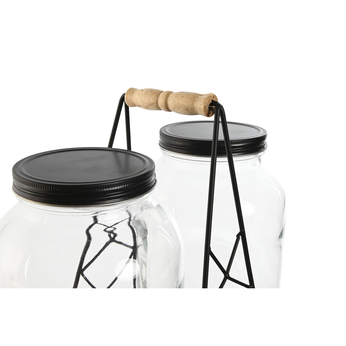 홈 ESPRIT 블랙 메탈 글래스 3. 5 L 34 x 18 x 46 cm-3