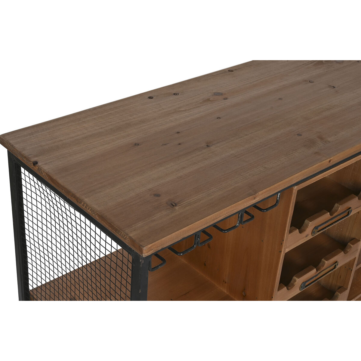 Şişe Standı Home ESPRIT Kahverengi Siyah Metal Ladin 94 x 37 x 91 cm-5