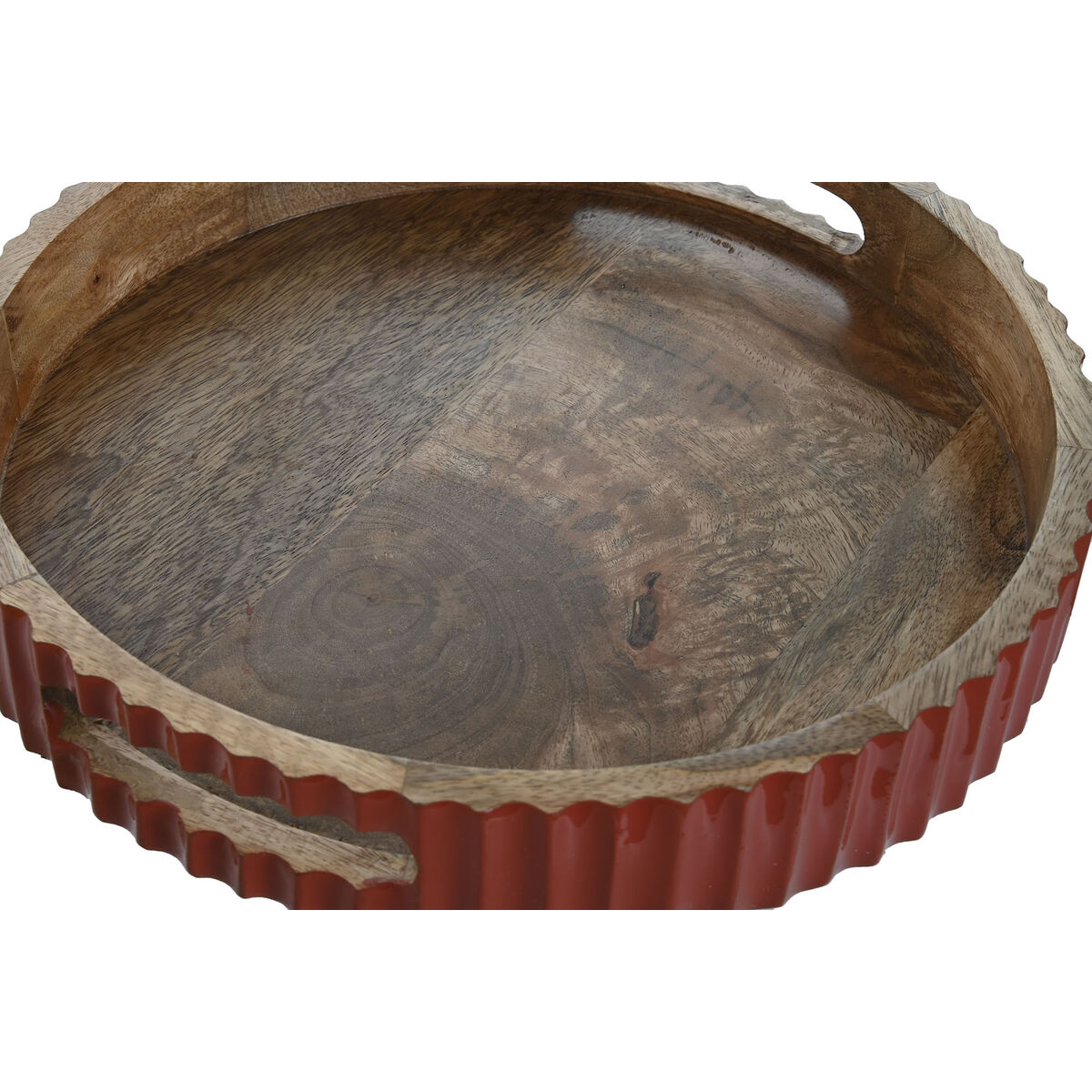 מגש בית אספריט אלמוג ירוק צהוב מנגו עץ 30 x 5 ס 