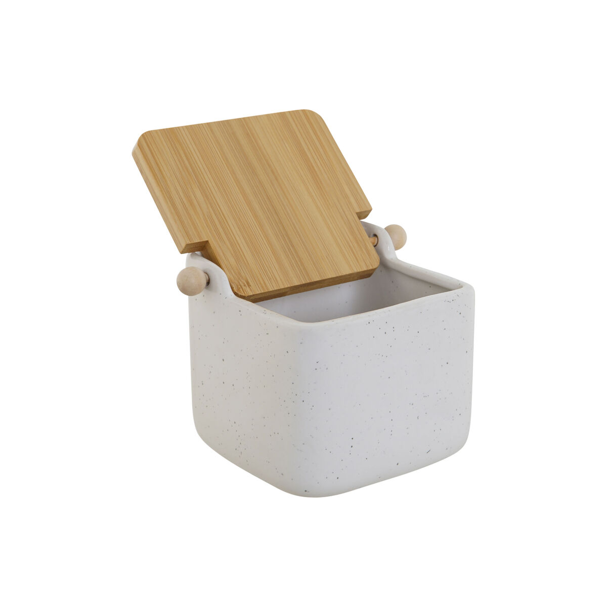 Salt shaker with lid Home ESPRIT White Beige Natural Bamboo Dolomite 15 x 12 x 11 cm (2 pieces)-4