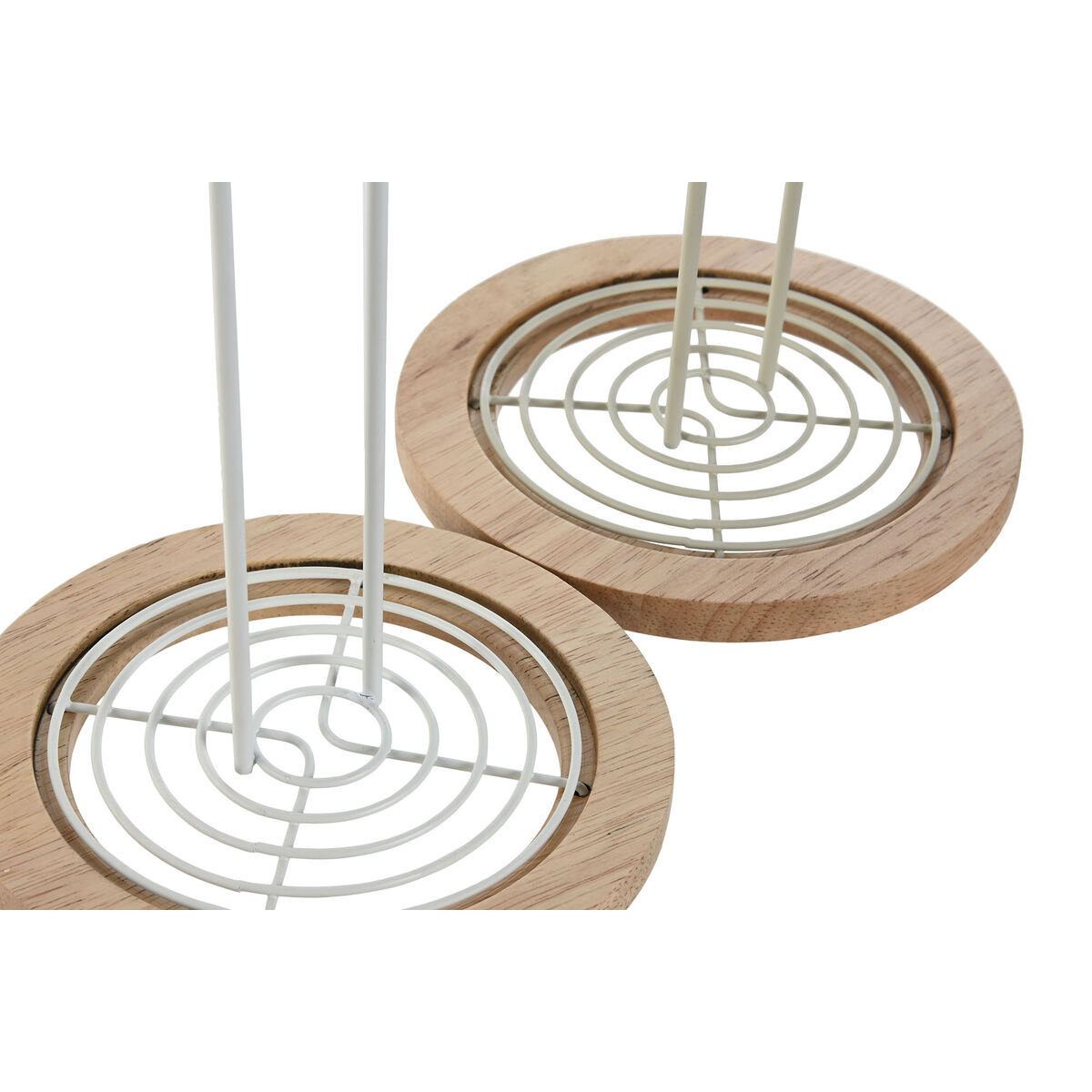 Держатель кухонной бумаги Home ESPRIT Бежевый Серый Натуральный Металл древесина каучукового дерева 15 x 15 x 31 cm (2 штук)-2