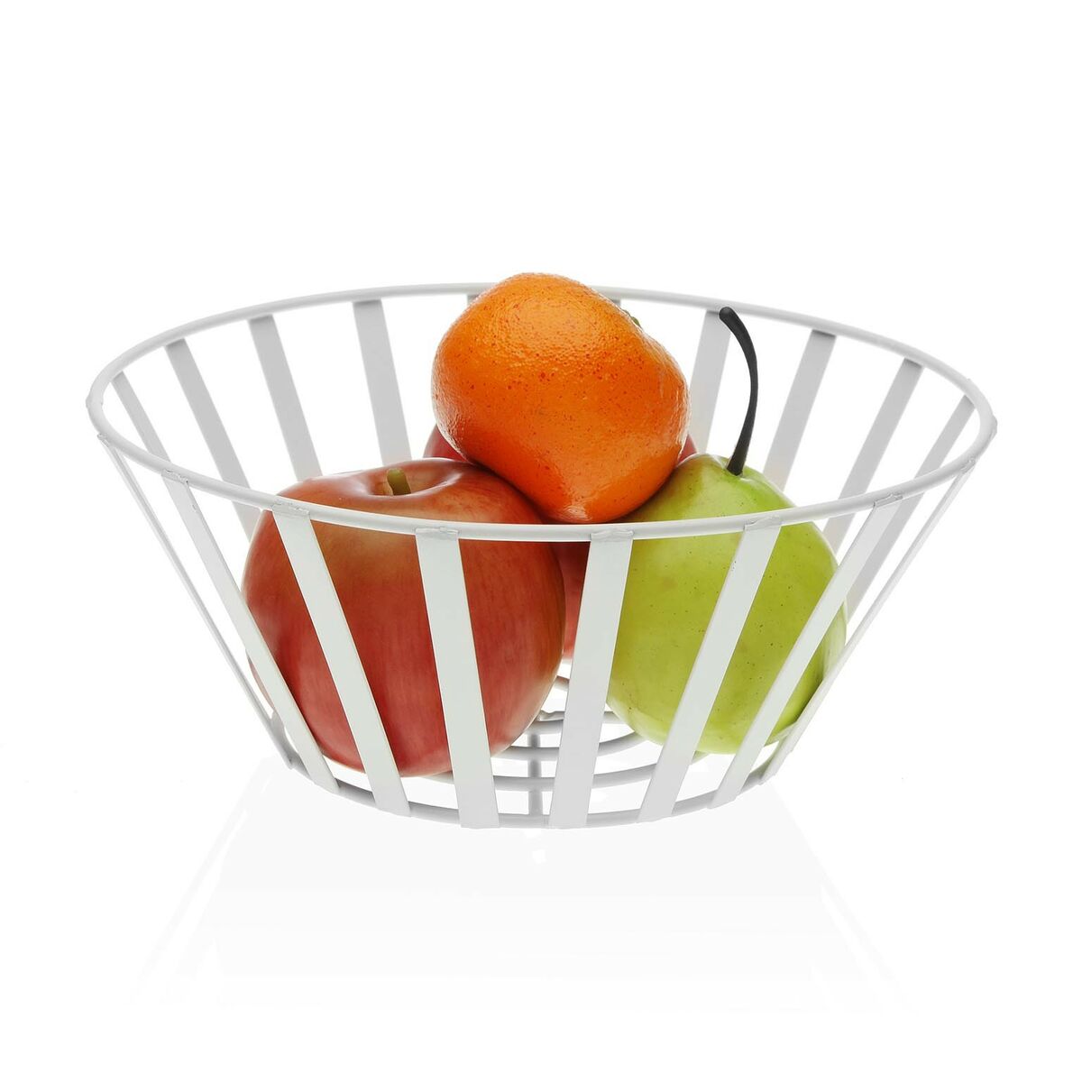 Versa Fruit Bowl White Steel (25 x 10 x 25 cm)-2