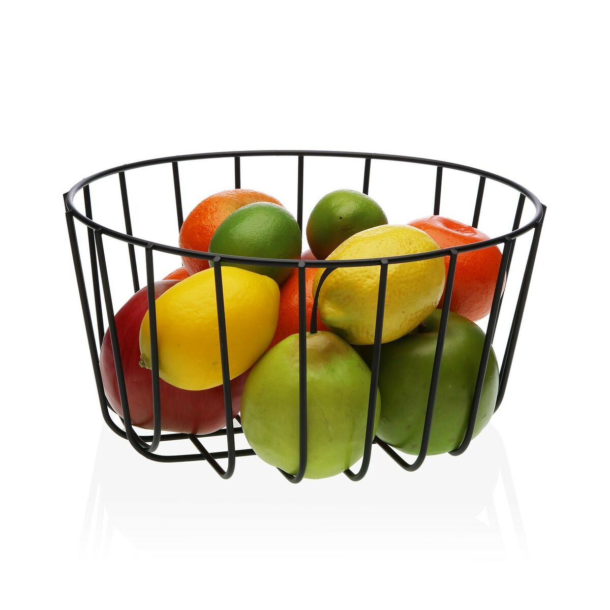 Versa Fruit Bowl Black Metal Ceramic Steel 26 x 13 x 26 cm-2