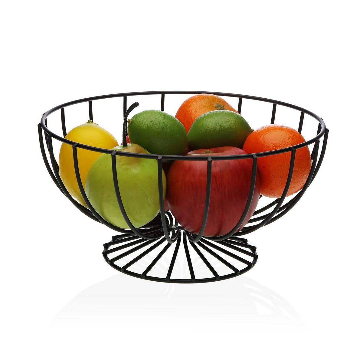 Versa Fruit Bowl Black Metal Ceramic Steel 26 x 11 x 26 cm-2
