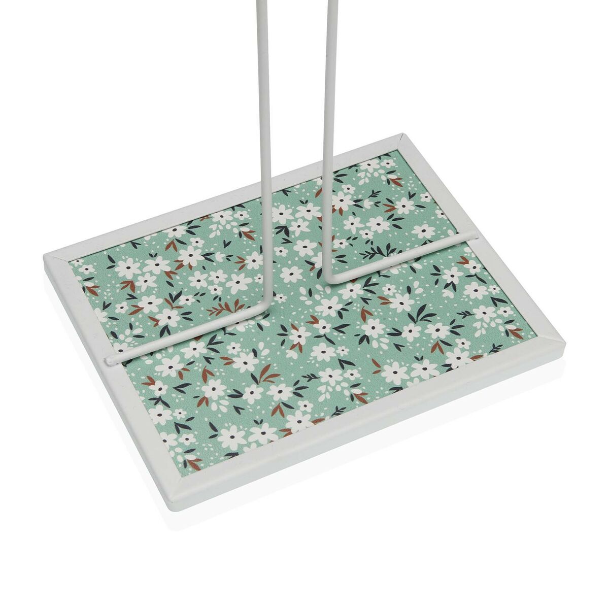 Versa Kitchen Paper Holder Flowers Metal Steel Wooden MDF 16.5 x 31 x 13 cm-2