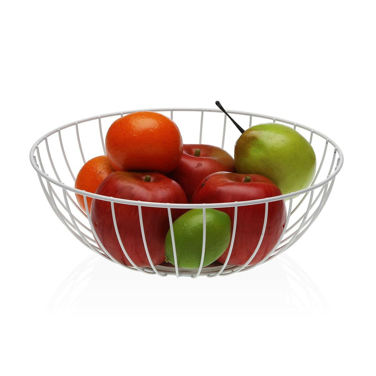 Versa Fruit Bowl Fish Metal Steel Wooden MDF 28 x 10 x 28 cm-3