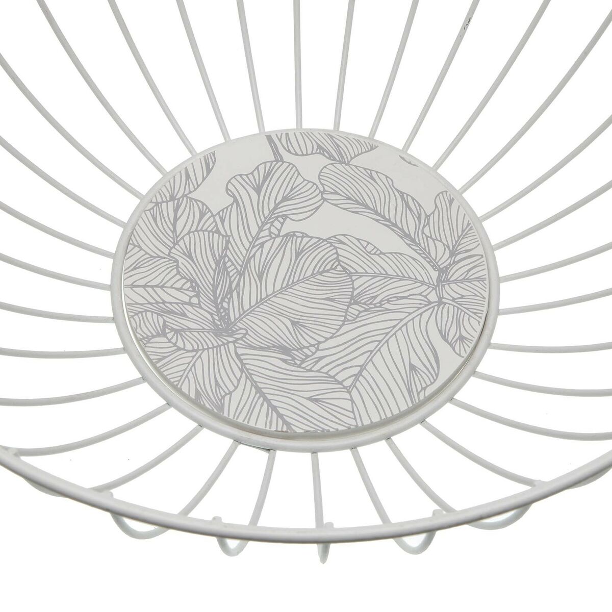 Versa Fruit Bowl Palm Metal Steel Wooden MDF 28 x 10 x 28 cm-2