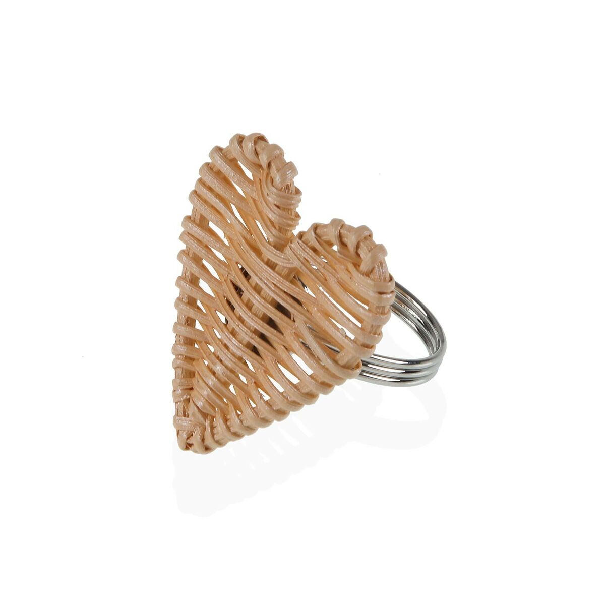Versa Napkin Ring Metal Rattan 5.3 x 4.7 x 5.3 cm Heart-2