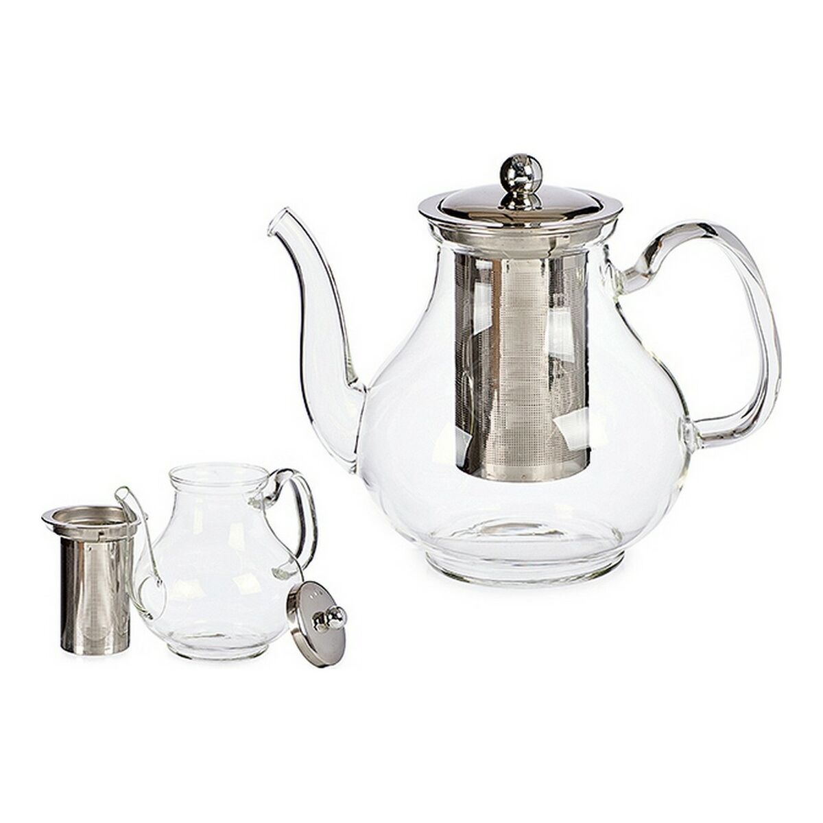 Chaleira Classic Grande Vidro Transparente Aço (1100 ml)-2
