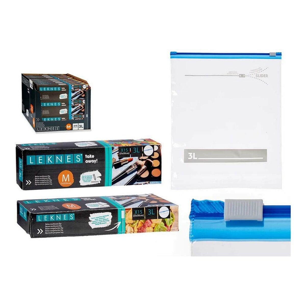 Универсальная сумка Прозрачный полиэтилен 3 L 24,5 x 0,01 x 31,5 cm Zip-2