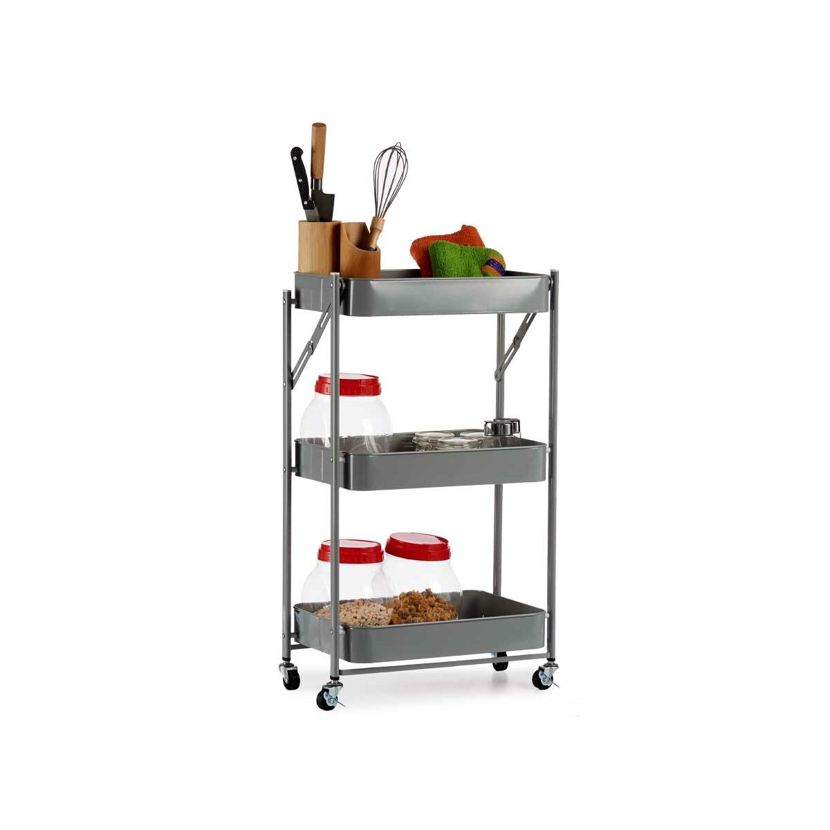 Movable pedestal Grey Steel Plastic (29.5 x 78.5 x 45.5 cm)-2